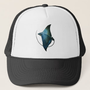 Blaue Stingray-Illustration Truckerkappe