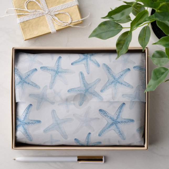 Blaue Strand-Seestern-Hochzeit Seidenpapier (Geschenk)