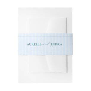 Blaue Strand Sommer Aquarell Hochzeit Einladungsbanderole