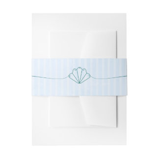 Blaue Strand-Sommer-Muschel-Hochzeitseinladung Einladungsbanderole
