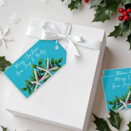 Blaue Strand-Weihnachts-Seestern-Anhänger-Geschenk Geschenkanhänger