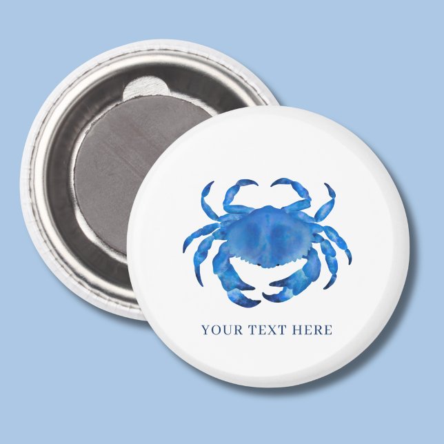 Blaue Strandkrabbe Magnet (Blue coastal crab personalized magnet)