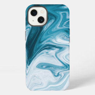Blaue Strandwellen abstraktes Design iPhone Hülle