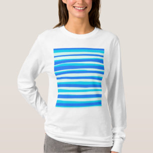 Blaue Streifen Abstrakte Kunst T-Shirt