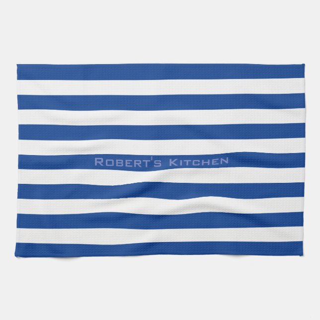 Blaue Streifen auf einer beliebigen Farbe mit benu Handtuch (Horizontal)