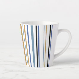 Blaue Streifen aus Gold und Weiß Beach Milchtasse