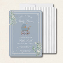 Blaue Streifen Baby-Kutsche Eukalyptus-Baby-Party 
