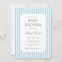 Blaue Streifen Baby Shower Jungen Einladung