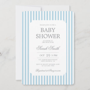Blaue Streifen Baby Shower Jungen Einladung