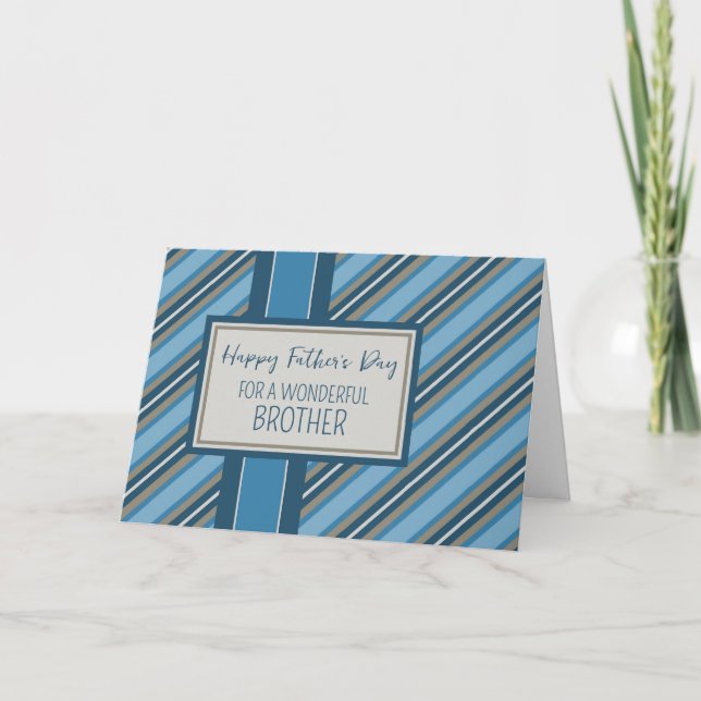 Blaue Streifen Bruder glücklicher Vater Tag Karte (Vorderseite)