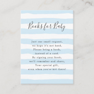Blaue Streifen-Bücher für Baby, Babyparty Begleitkarte