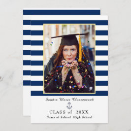 Blaue Streifen der Nautik Abschluss Ankündigung