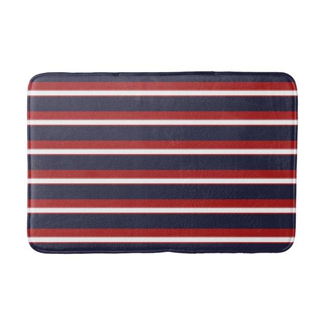 Blaue Streifen des roten weißen Navy Badematte (Vorderseite)