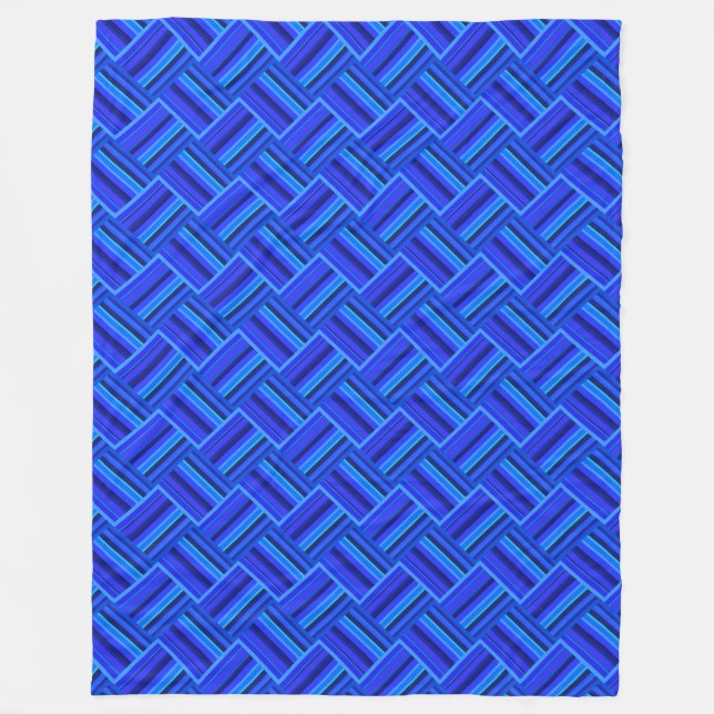 Blaue Streifen diagonales Webmuster Fleecedecke (Vorderseite)