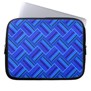 Blaue Streifen diagonales Webmuster Laptopschutzhülle