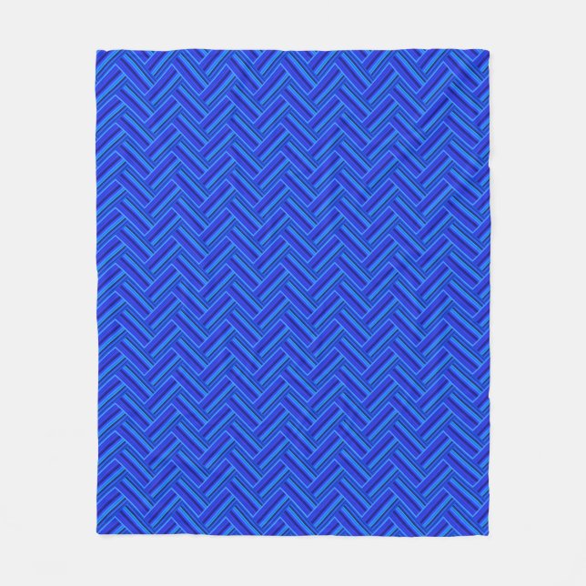 Blaue Streifen-Doppelwegemuster Fleecedecke (Vorderseite)