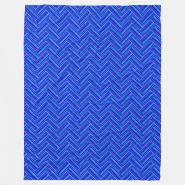 Blaue Streifen-Doppelwegemuster Fleecedecke (Vorderseite)
