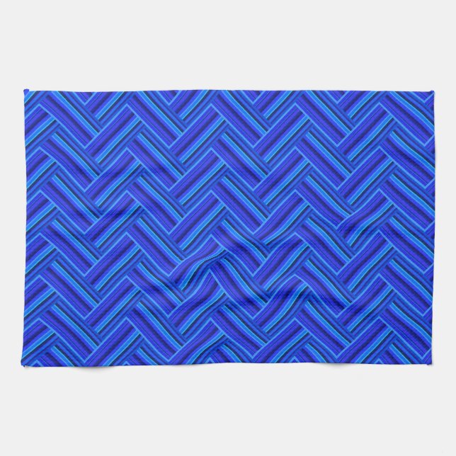 Blaue Streifen-Doppelwegemuster Geschirrtuch (Horizontal)