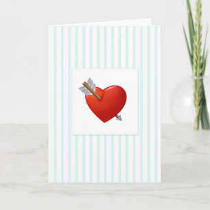 Blaue Streifen - durchbrochenes Valentinherz Feiertagskarte