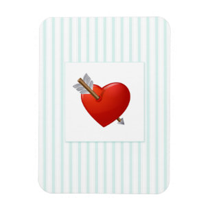 Blaue Streifen - durchbrochenes Valentinherz Magnet