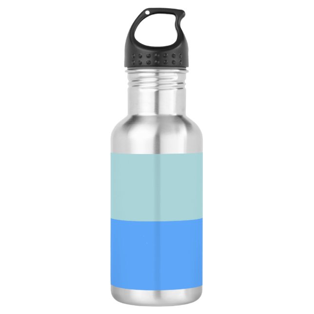 Blaue Streifen Edelstahlflasche (Vorderseite)