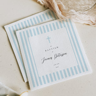 Blaue Streifen Elegante Taufe Papier Serviette