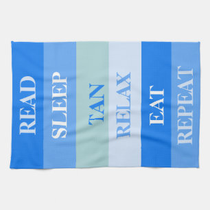 Blaue Streifen Funny Words Geschirrtuch
