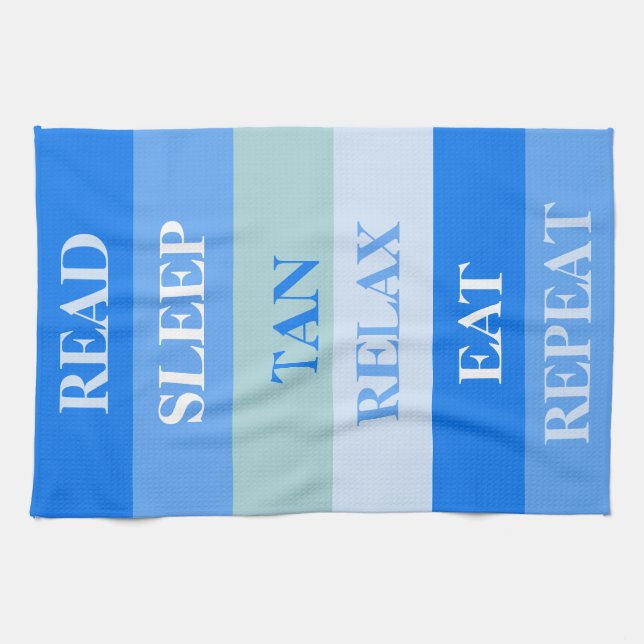 Blaue Streifen Funny Words Geschirrtuch (Horizontal)
