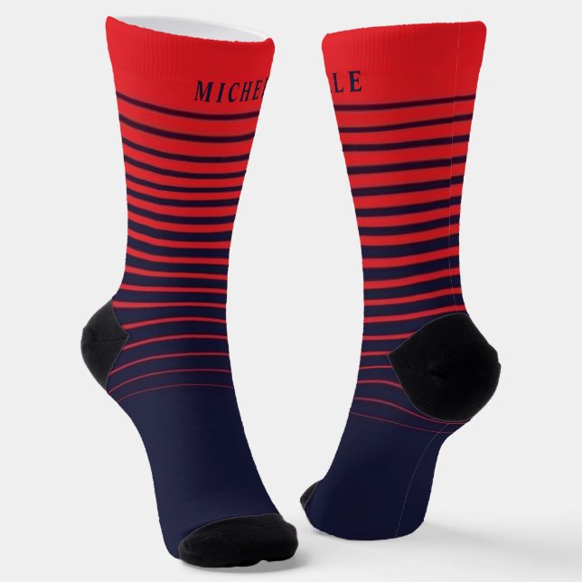 Blaue Streifen für den Individuelle Name Socken (Gewinkelt)