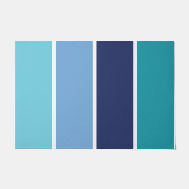 Blaue Streifen Fußmatte (Vorderseite)