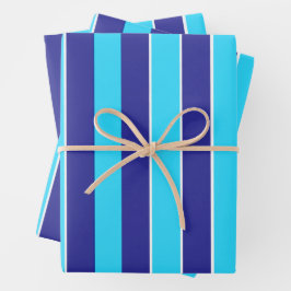Blaue Streifen Geschenkpapier Set