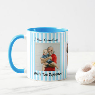 Blaue Streifen Großeltern Lustige Personalisierte Tasse