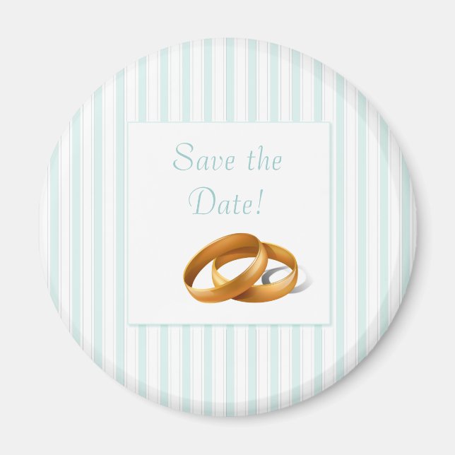 Blaue Streifen - Hochzeitsringe Magnet (Vorne)
