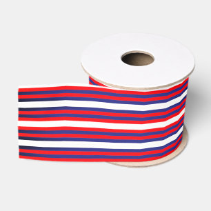 Blaue Streifen in Rot, Blau, Horizontal Modernes M Ripsband