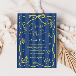 Blaue Streifen Italienisch Themen Ciao Baby Shower Einladung