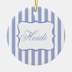Blaue Streifen Keramik Ornament