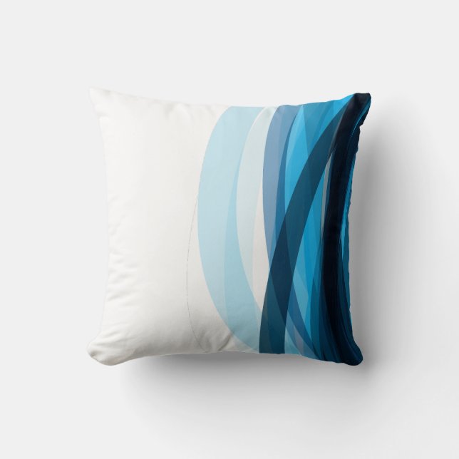 Blaue Streifen Kissen - Cool, ruhig und zeitgemäß (Vorderseite)