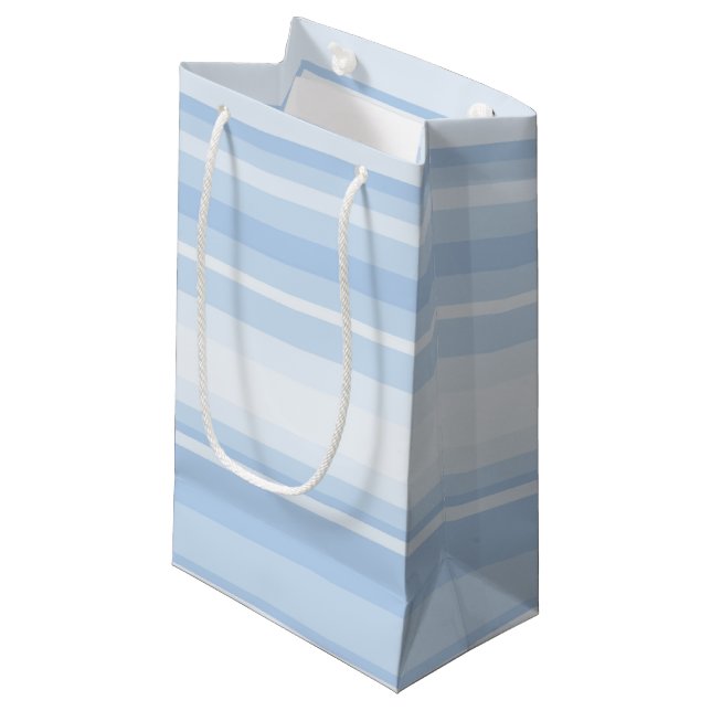 Blaue Streifen Kleine Geschenktüte (Vorderseite Schrägansicht)