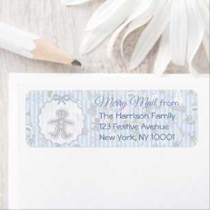 Blaue Streifen Lebkuchenmann Weihnachten