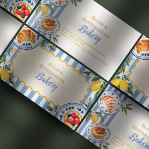 Blaue Streifen-Lemon-Pastry-Bäckerei Visitenkarte