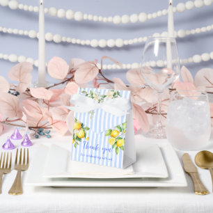 Blaue Streifen-Limonen-Baby-Shower-Dankeschön-Box Geschenkschachtel