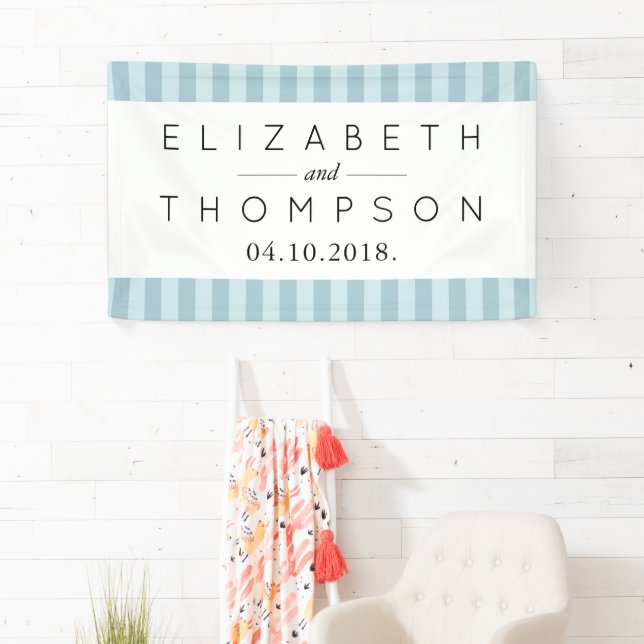 Blaue Streifen, Linien, Streifenmuster, Hochzeit Banner (Insitu)
