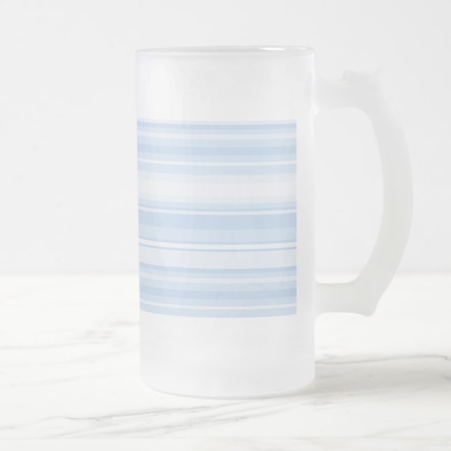 Blaue Streifen Mattglas Bierglas (Rechts)
