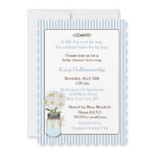 Blaue Streifen mit Mason Jar Baby Dusche