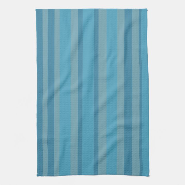 Blaue Streifen monochrom Geschirrtuch (Vertikal)