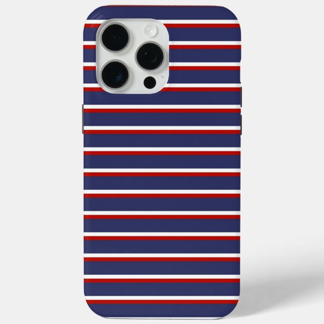 Blaue Streifen Muster Case-Mate iPhone Hülle (Rückseite)