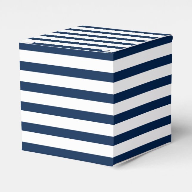 Blaue Streifen Muster Geschenk Geschenkschachtel (Vorderseite)