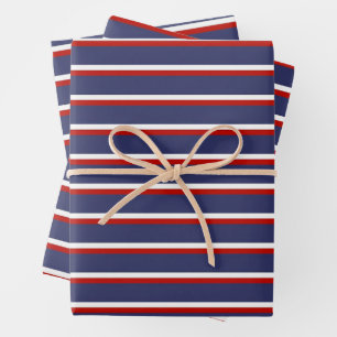 Blaue Streifen Muster Geschenkpapier Set