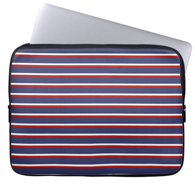 Blaue Streifen Muster Laptopschutzhülle (Vorderseite)
