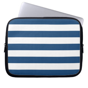 Blaue Streifen-Muster Monacos Laptopschutzhülle
